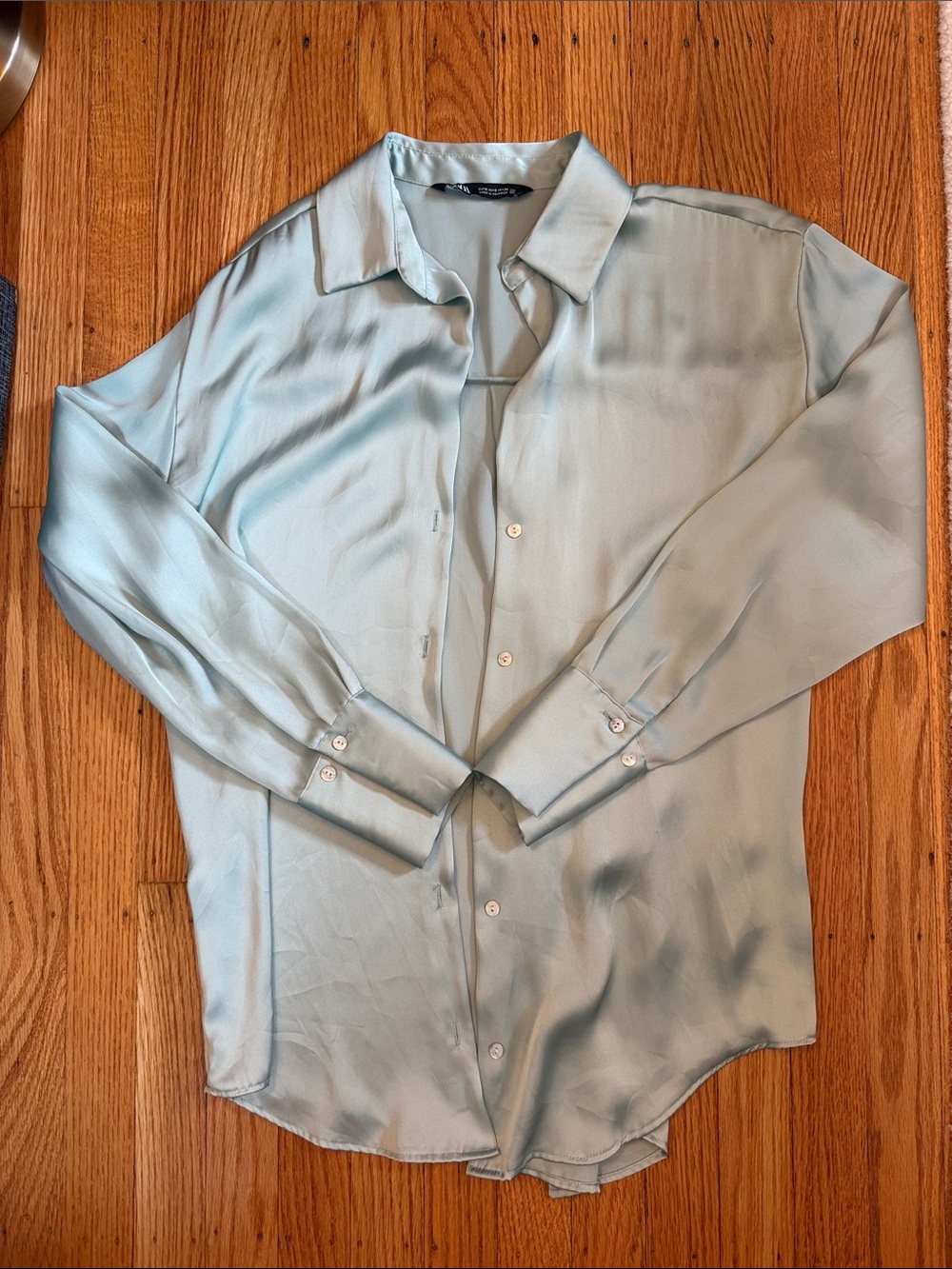 Sage Green Silk-Blend Women’s Shirt